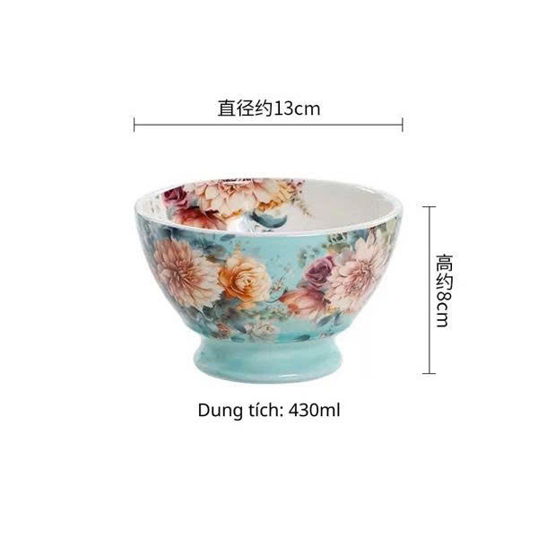 Bát nhỡ hoa thược dược 13cm - 430ml