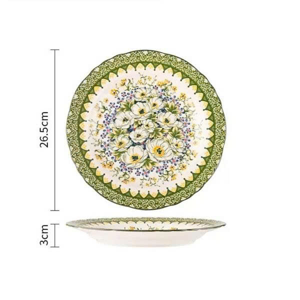 Đĩa nông hoa cánh bướm trắng 26.5cm