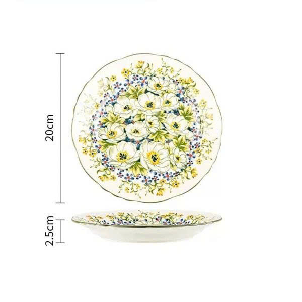 Đĩa nông hoa cánh bướm trắng 20cm