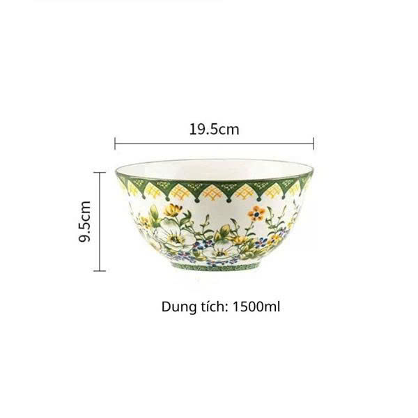  Bát canh lớn hoa cánh bướm trắng 19.5cm - 1500ml