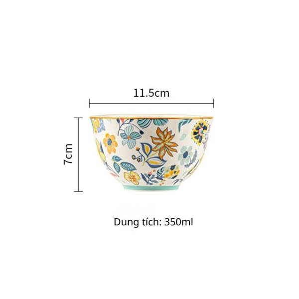 Bát ăn cơm hoa lá mùa xuân 11.5cm