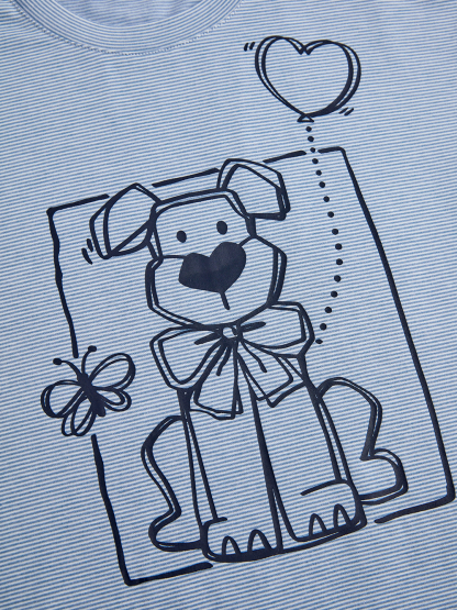 Lovely Ribbon Dog T-shirt