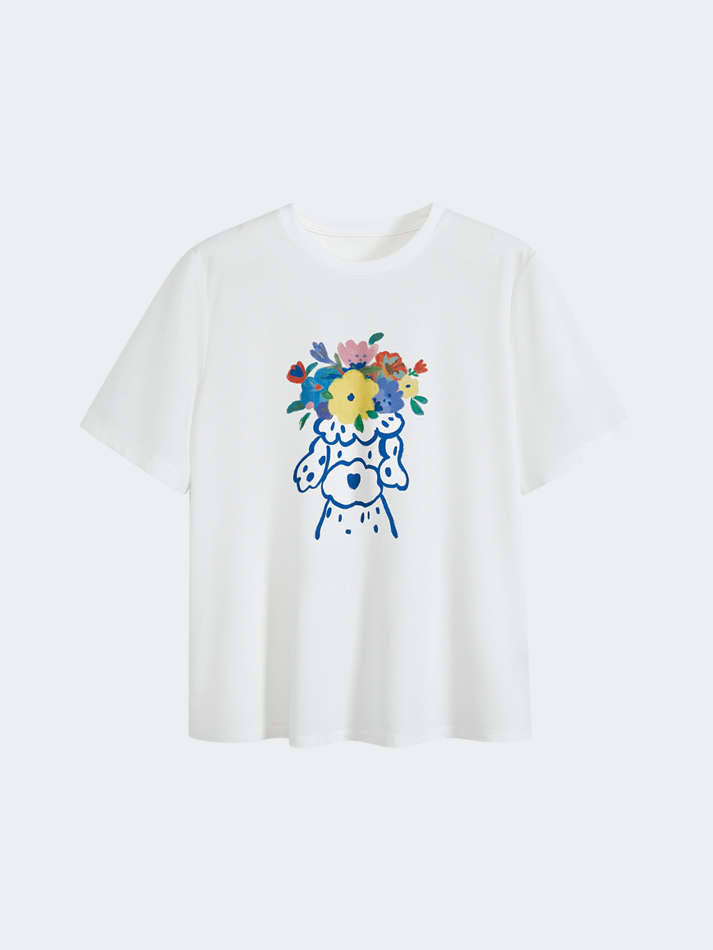 Flower Hat Dog T-shirt