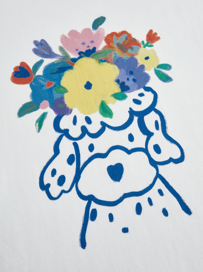 Flower Hat Dog T-shirt