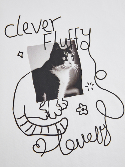 Lovely Fluffy Cat T-shirt