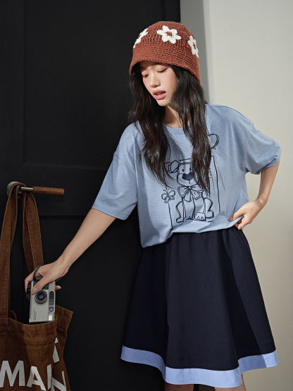 Lovely Ribbon Dog T-shirt