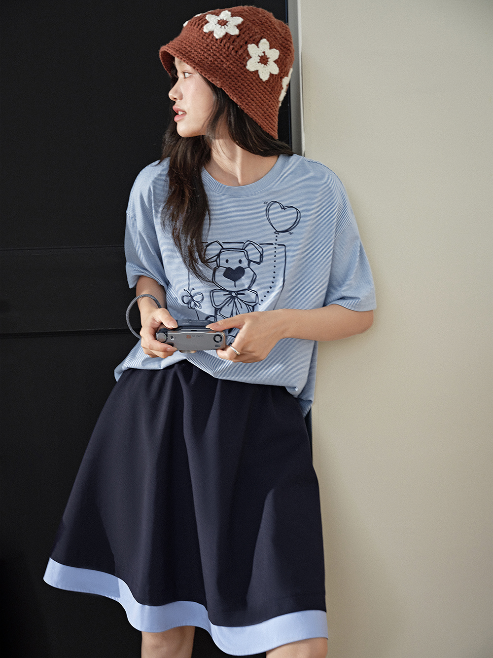 Lovely Ribbon Dog T-shirt