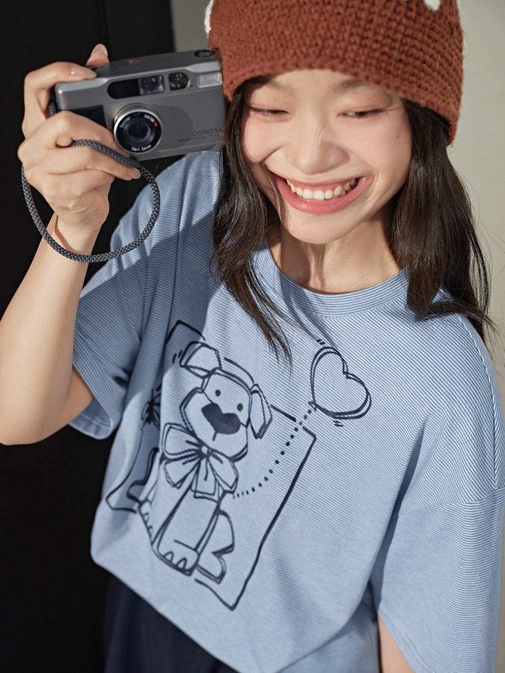 Lovely Ribbon Dog T-shirt