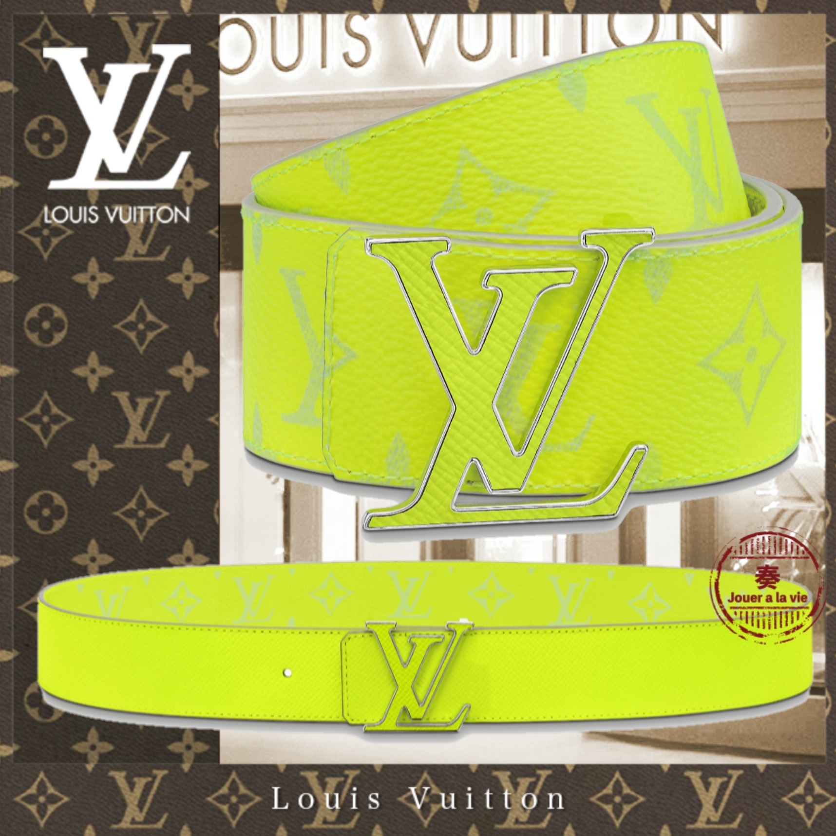 SALE】Louis Vuitton サンチュール・LVシェイプ リバーシブル-