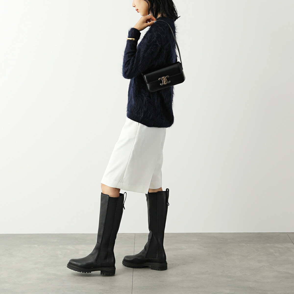 【2023年春夏新作】 CELINE セリーヌ ショルダーバッグ 194143BF4.38NO レディース Triomphe トリオンフ レザー ハンドバッグ ロゴ 鞄 Black