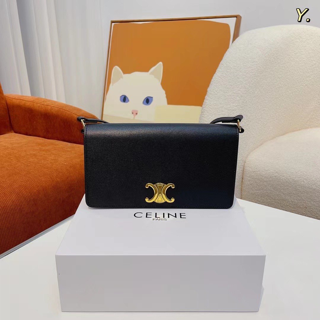 Celine-セリーヌ クラシック ブラック ショルダー バッグ