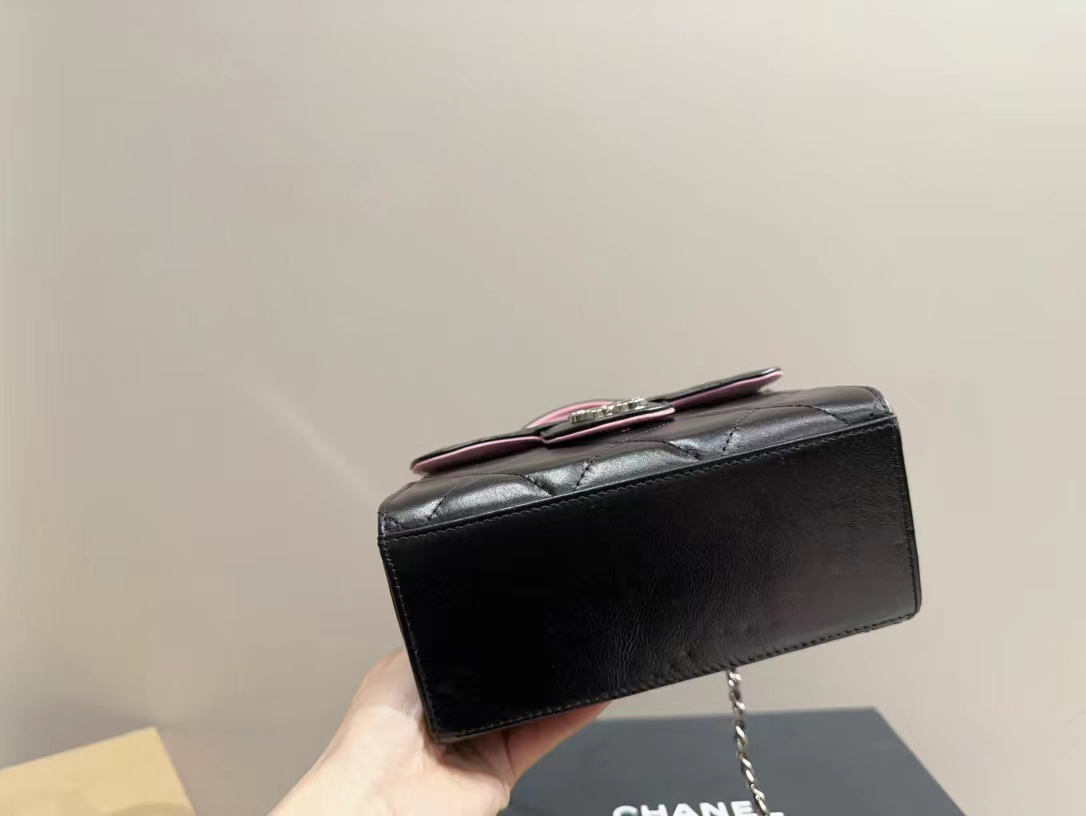 送料込【CHANEL】ロゴ ハンドル チェーン ミニ バッグ