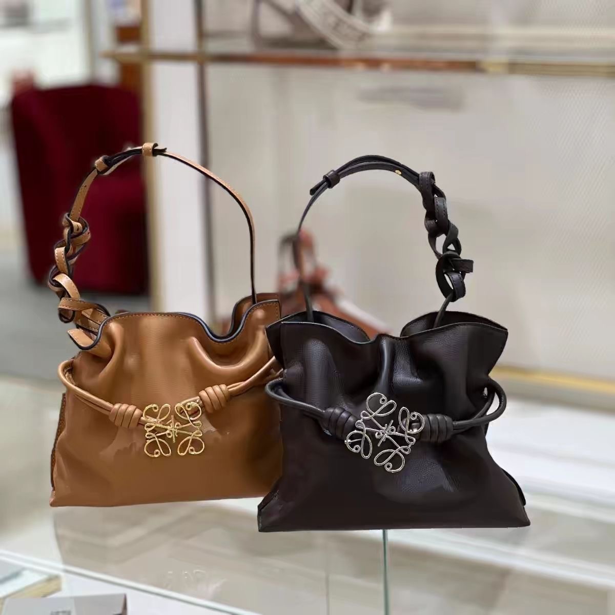 NEW LOEWE フラメンコパース バッグ Black