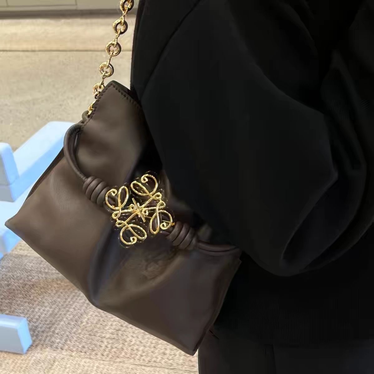NEW LOEWE フラメンコパース バッグ Black