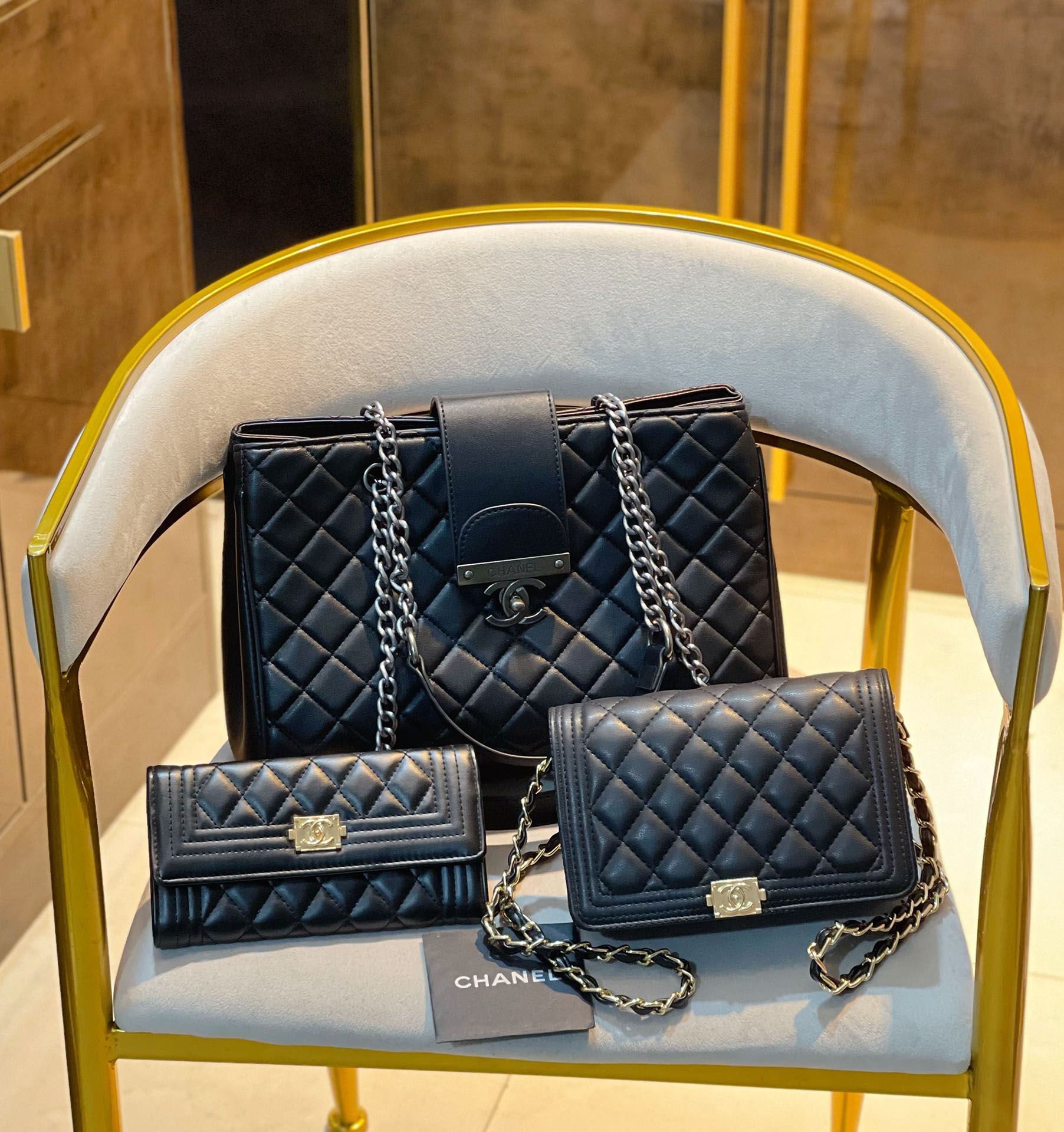 【CHANEL】定番人気♪ ミニ マトラッセ☆CHANEL☆Mini Flap Bag3点セット お得