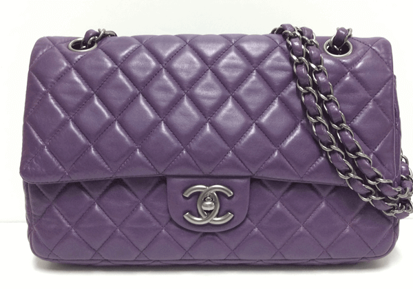 シャネル黒シープスキンメタルボールFLAP BAGフラップ バッグ