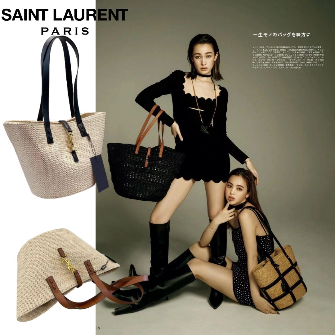 【SAINT LAURENT直営店 】Vivi雑誌掲載藤井 サチさんが推す！Raffiaトートバッグ