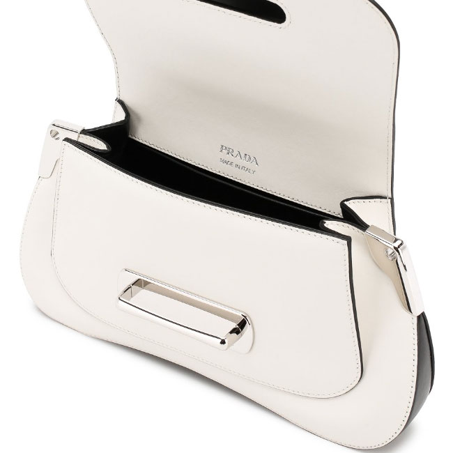 【累積売上総額第１位！】【PRADA】プラダ ショルダーバッグ 1BD168 2AIX F0964 PATTINA パッティーナ サフィアーノ BIANCO+NERO 黒 白 2WAY ハンドバッグ 斜めがけ クロスボディ ギフト プレゼント レザー ロゴ