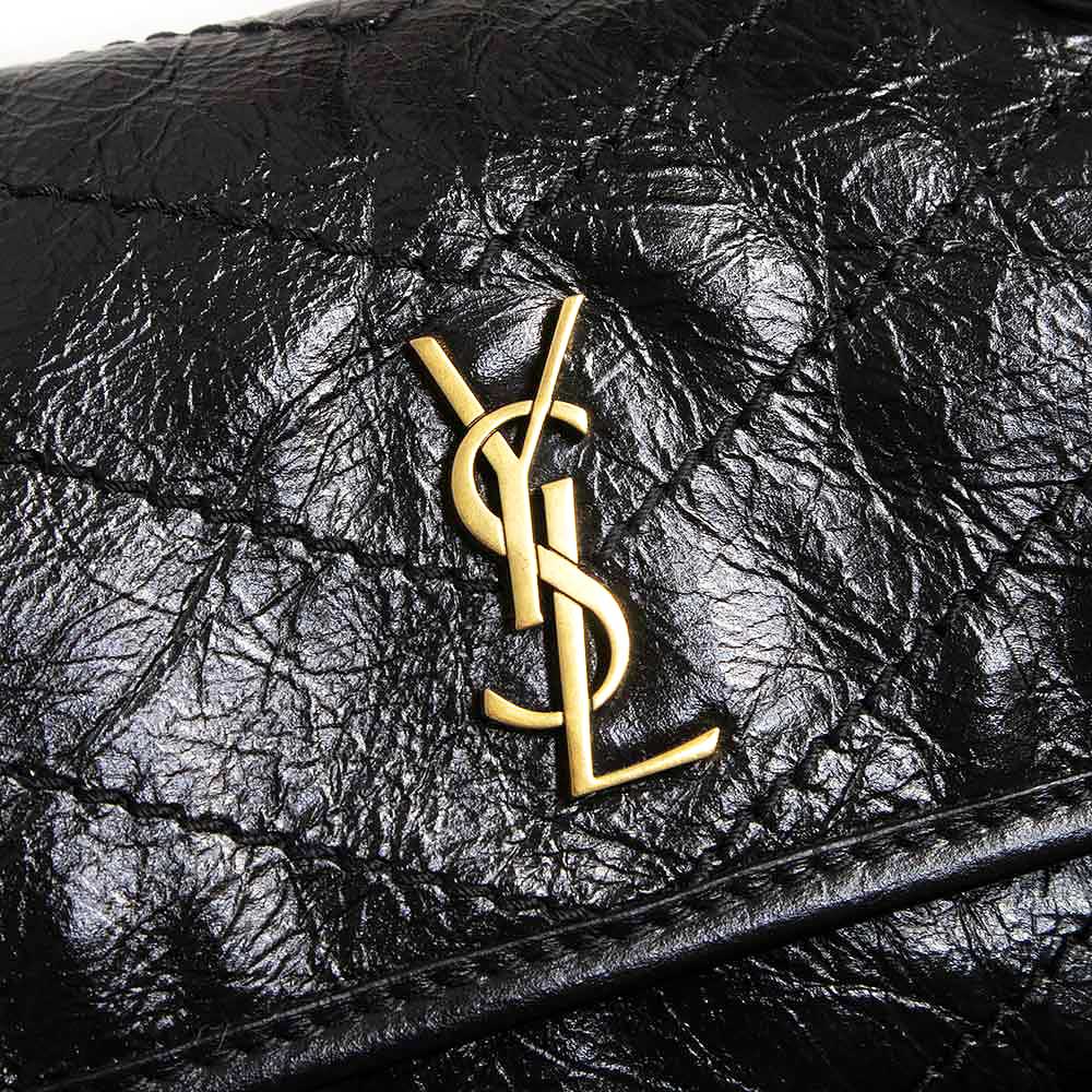 Saint Laurent Niki ミディアム 光沢クリンクル ショルダー