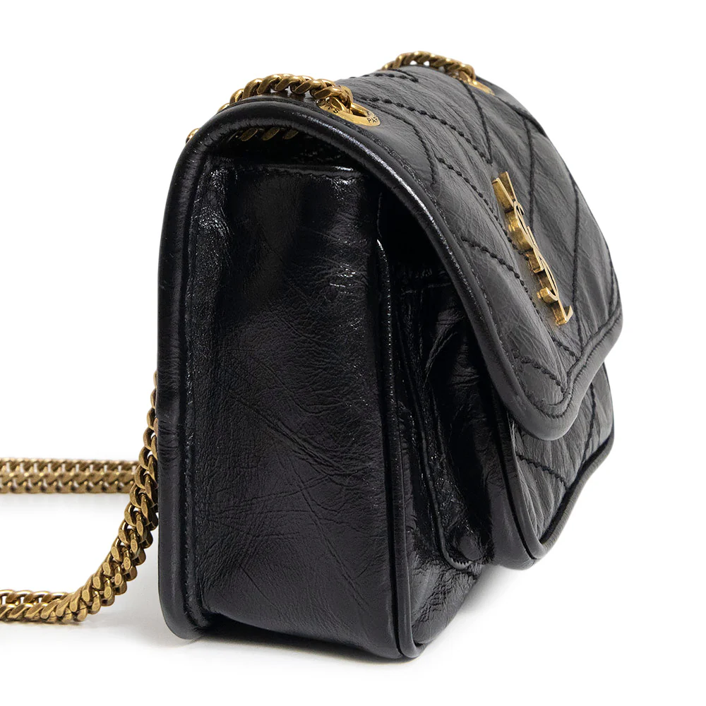 Saint Laurent Niki ミディアム 光沢クリンクル ショルダー