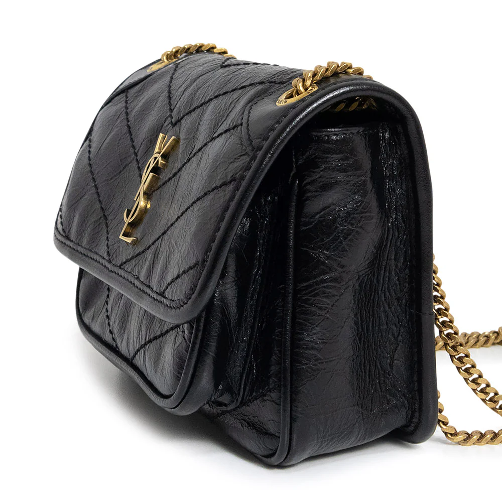 Saint Laurent Niki ミディアム 光沢クリンクル ショルダー
