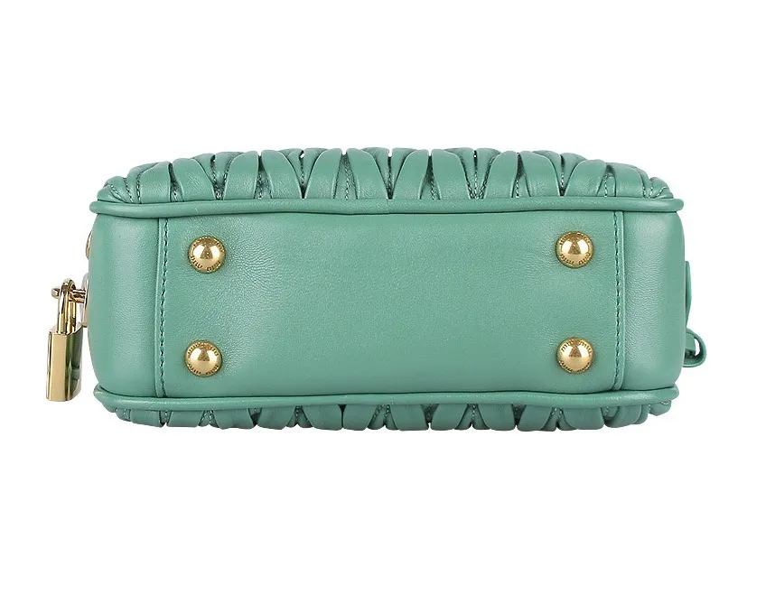 ★関税込★MIU MIU★レザー トップハンドル バッグ★グリーン