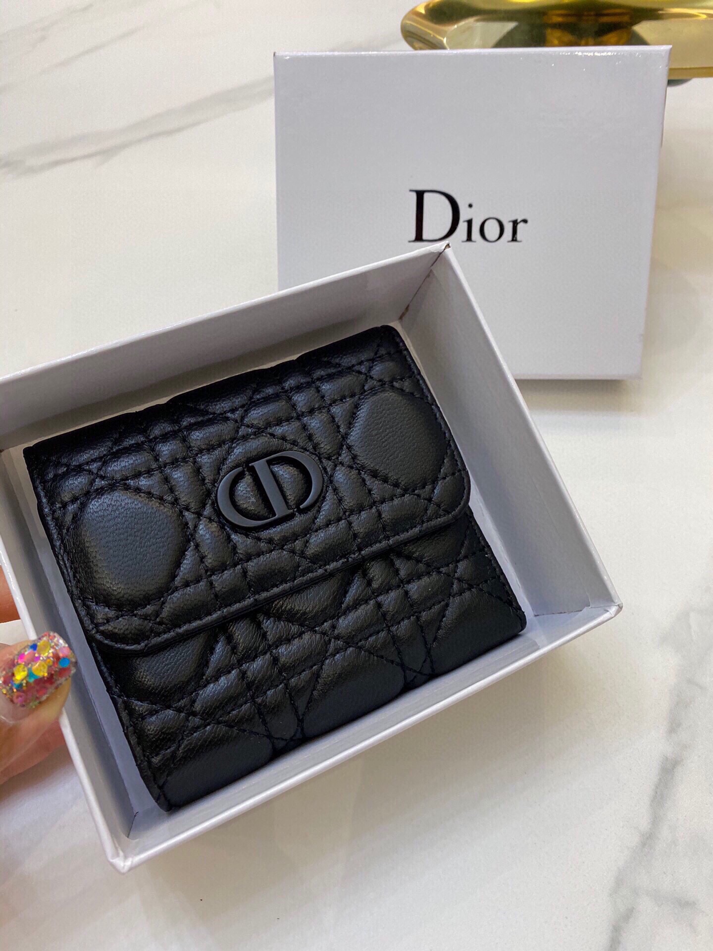 【DIOR】即発！DIOR CARO 三つ折り コンパクトウォレット ミニ財布