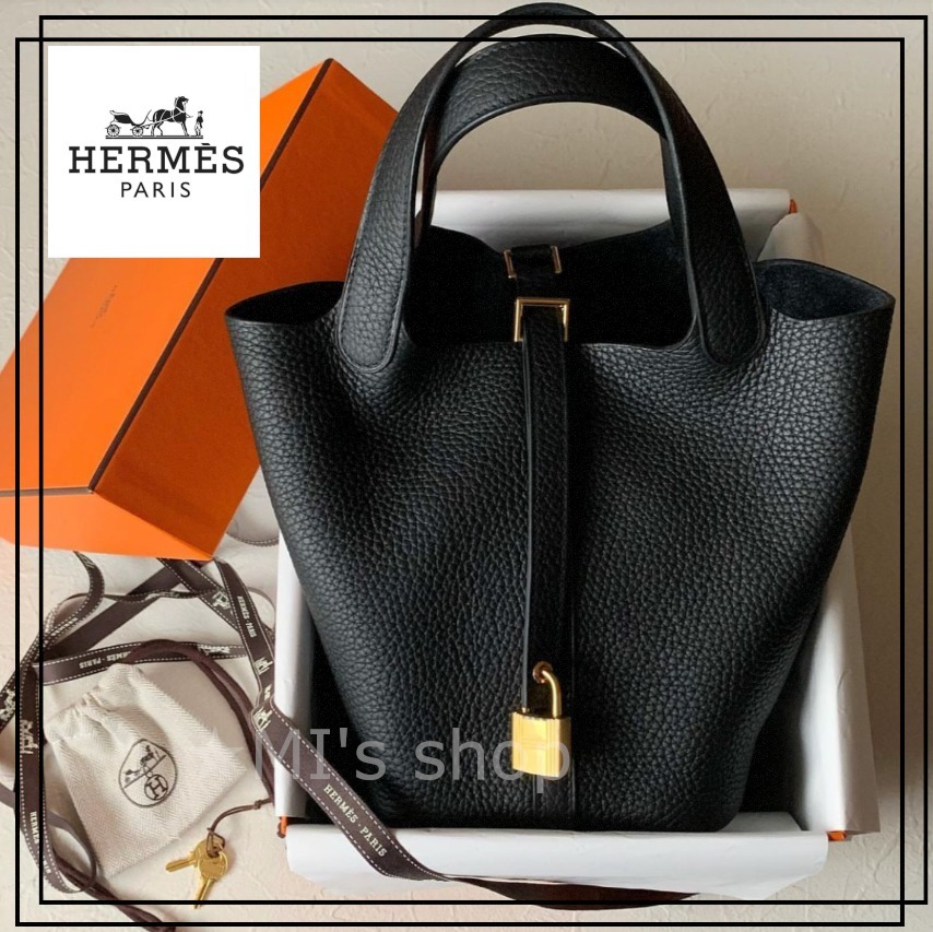[HERMES]牛革ピコキューブバッグ 2サイズ(ポーチ付き)ひなたまりん様ちぴたん様ご愛用★おまけ付き 本革