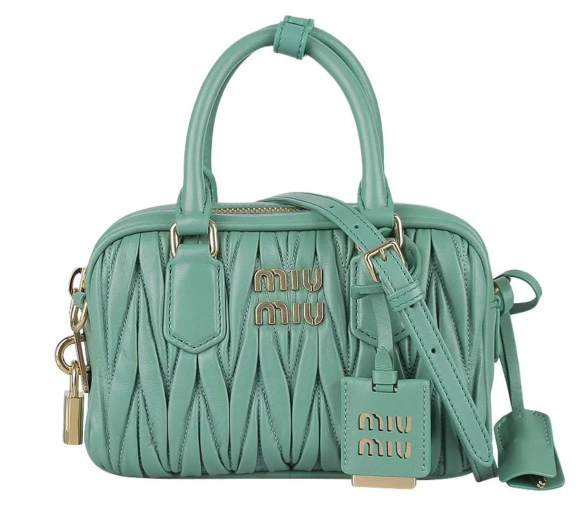 ★関税込★MIU MIU★レザー トップハンドル バッグ★グリーン