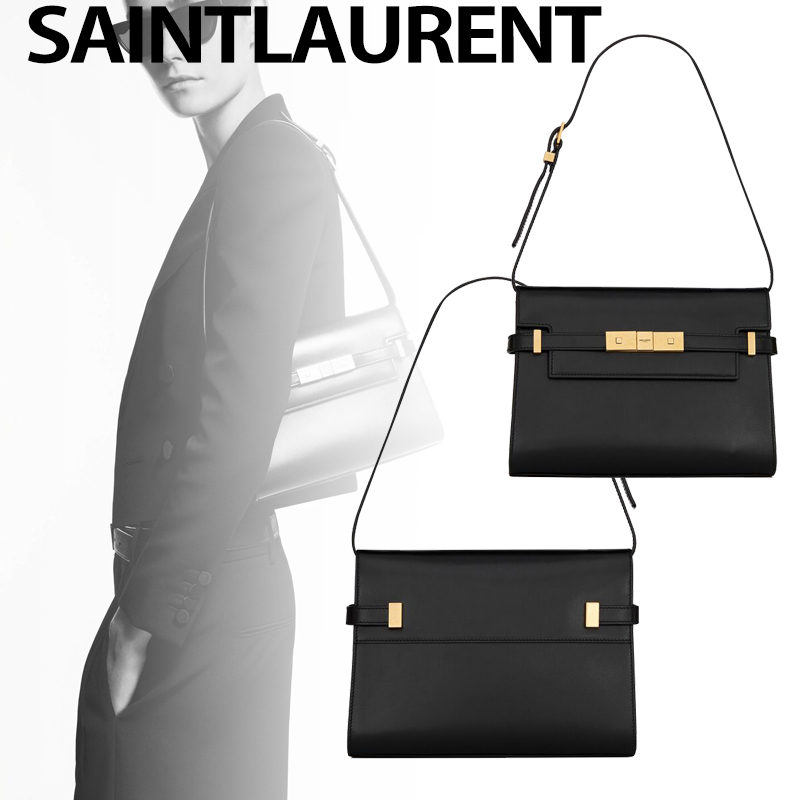 【Saint Laurent】【国内発送】マンハッタン ショルダーバッグ（スモール／ボックスサンローラン レザー） ★全色★
