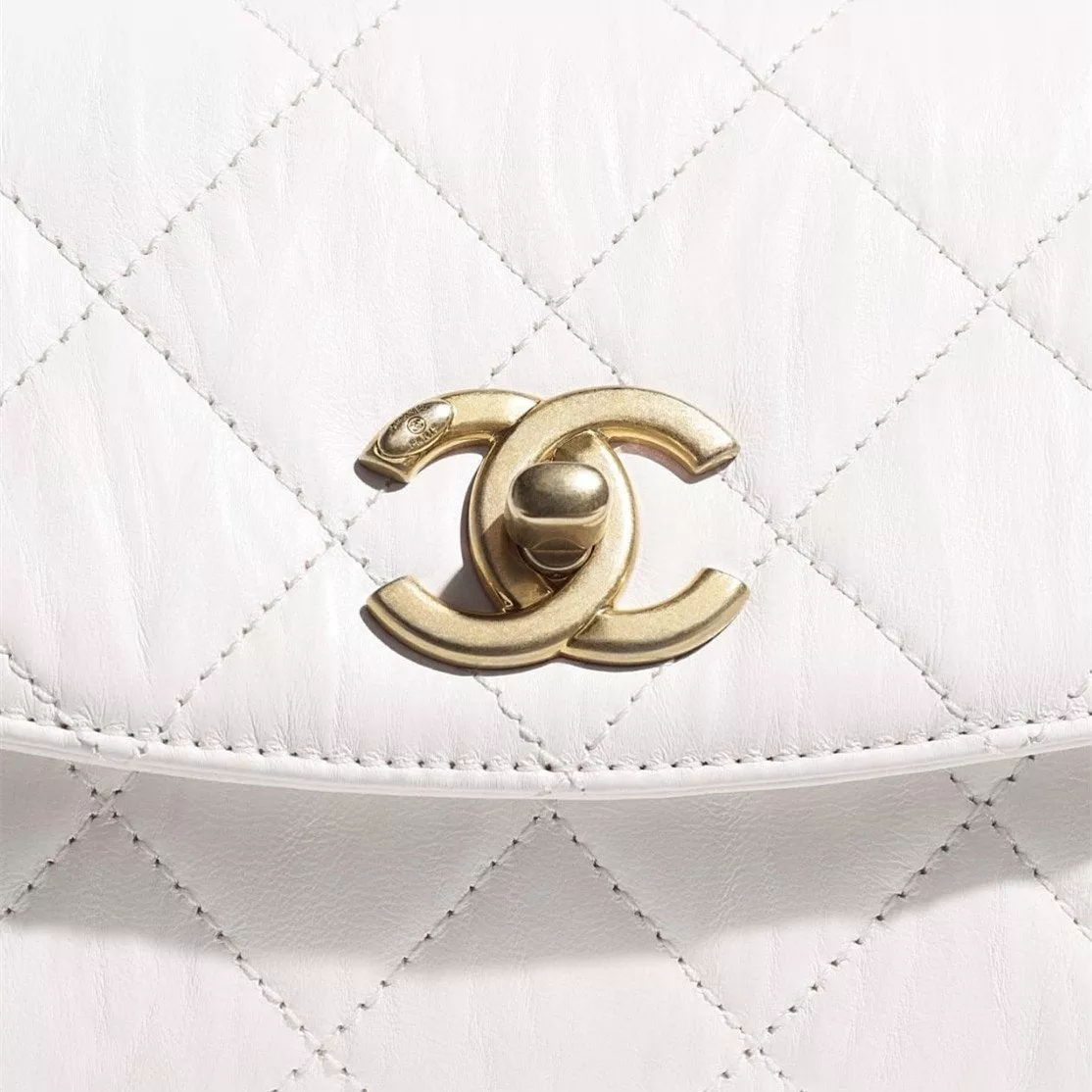 【CHANEL】ハンドル付きミニフラップバッグ ホワイト