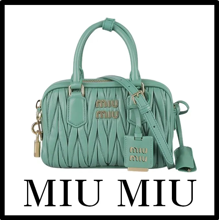 ★関税込★MIU MIU★レザー トップハンドル バッグ★グリーン
