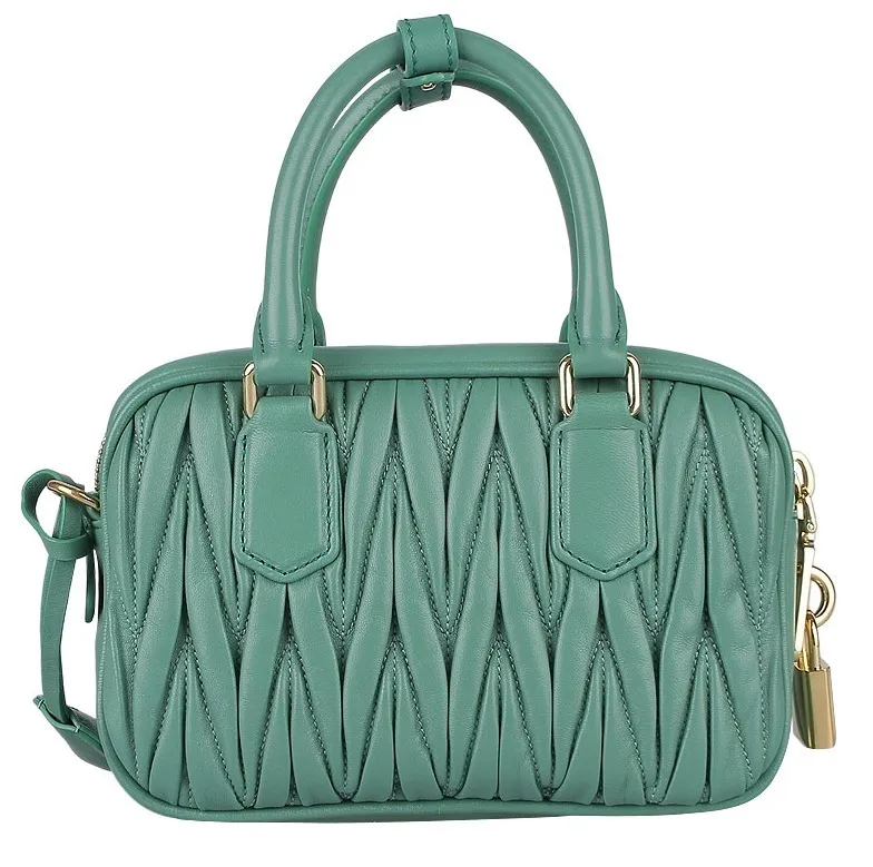 ★関税込★MIU MIU★レザー トップハンドル バッグ★グリーン
