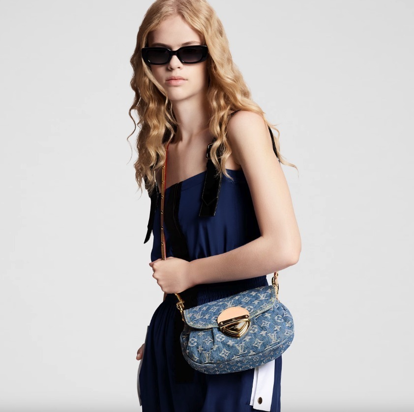 【ストーンウォッシュが個性的】Louis Vuitton★デニム バック M46829