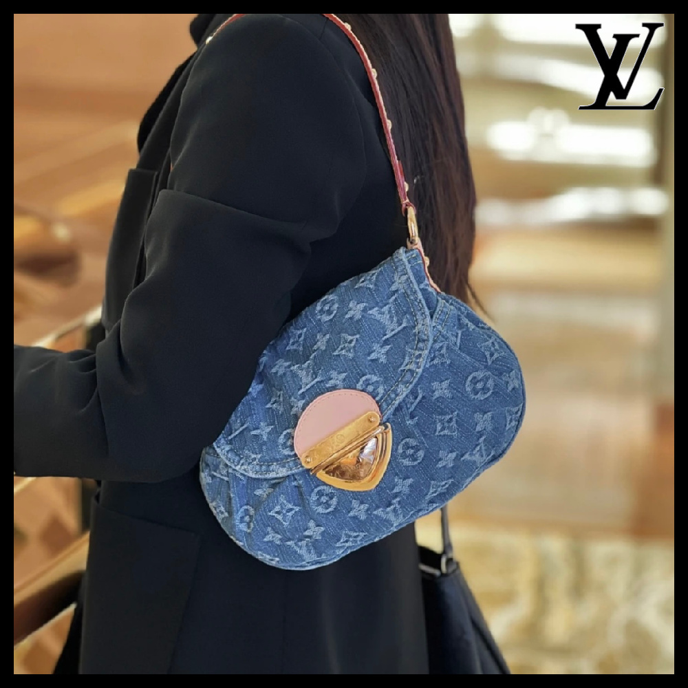 【ストーンウォッシュが個性的】Louis Vuitton★デニム バック M46829