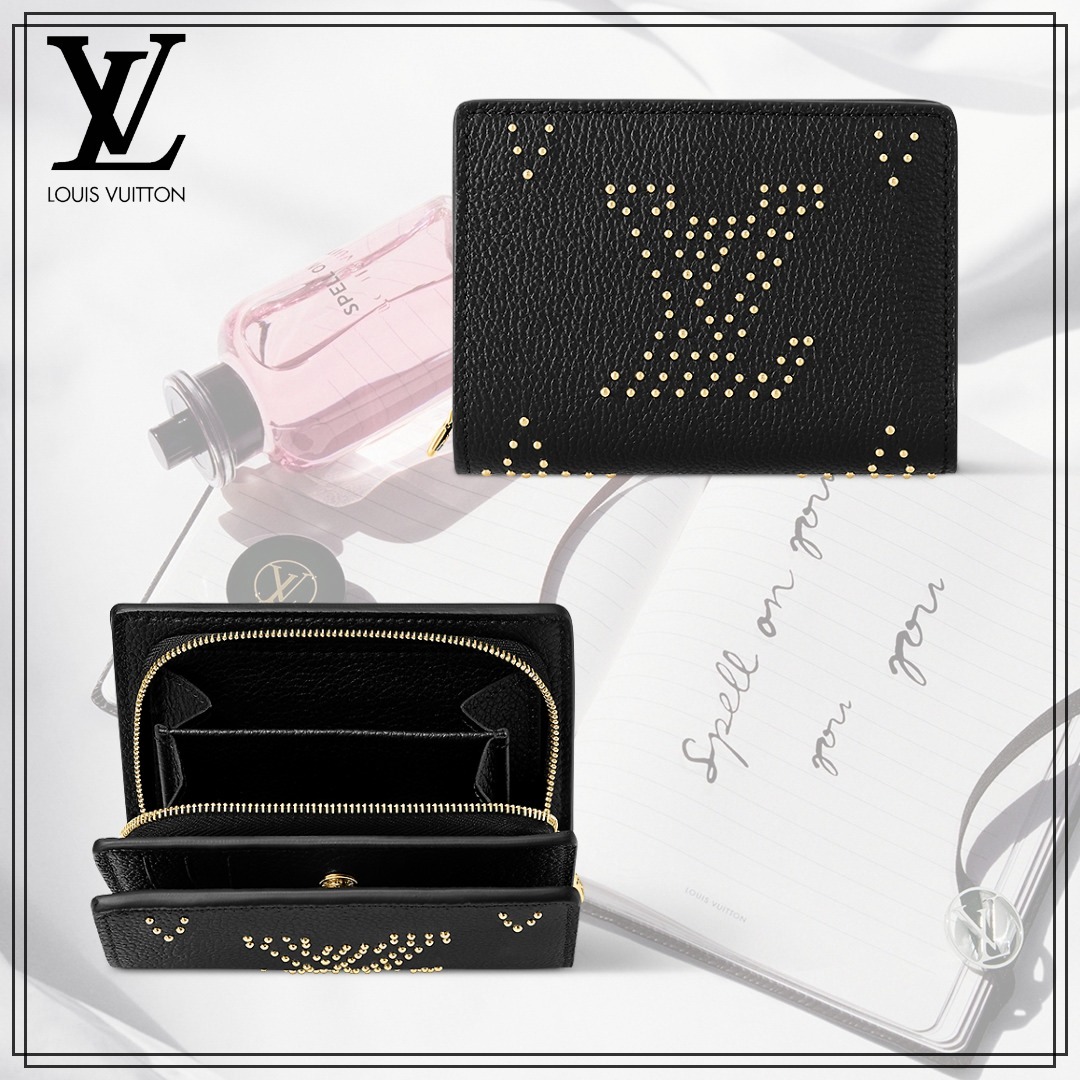 【Louis Vuitton】 上品で大人っぽい 折りたたみ財布 ブラック M82902