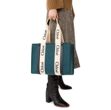 大人気☆Chloe☆「WOODY」リサイクルフェルト ミディアムトート