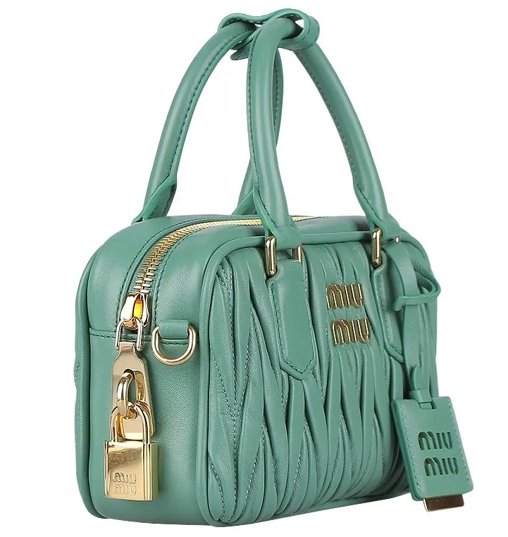 ★関税込★MIU MIU★レザー トップハンドル バッグ★グリーン