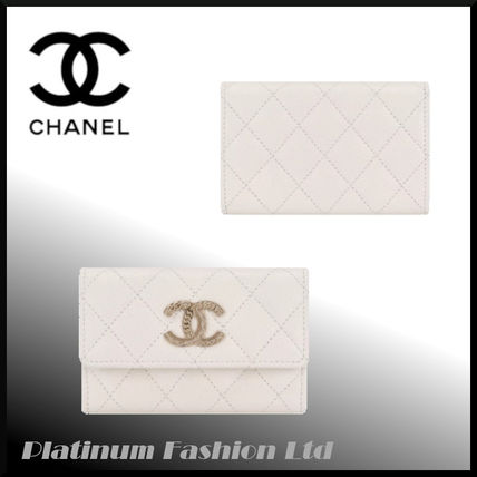 PREMIUM◆送料込【CHANEL】フラップ カードホルダー ホワイト