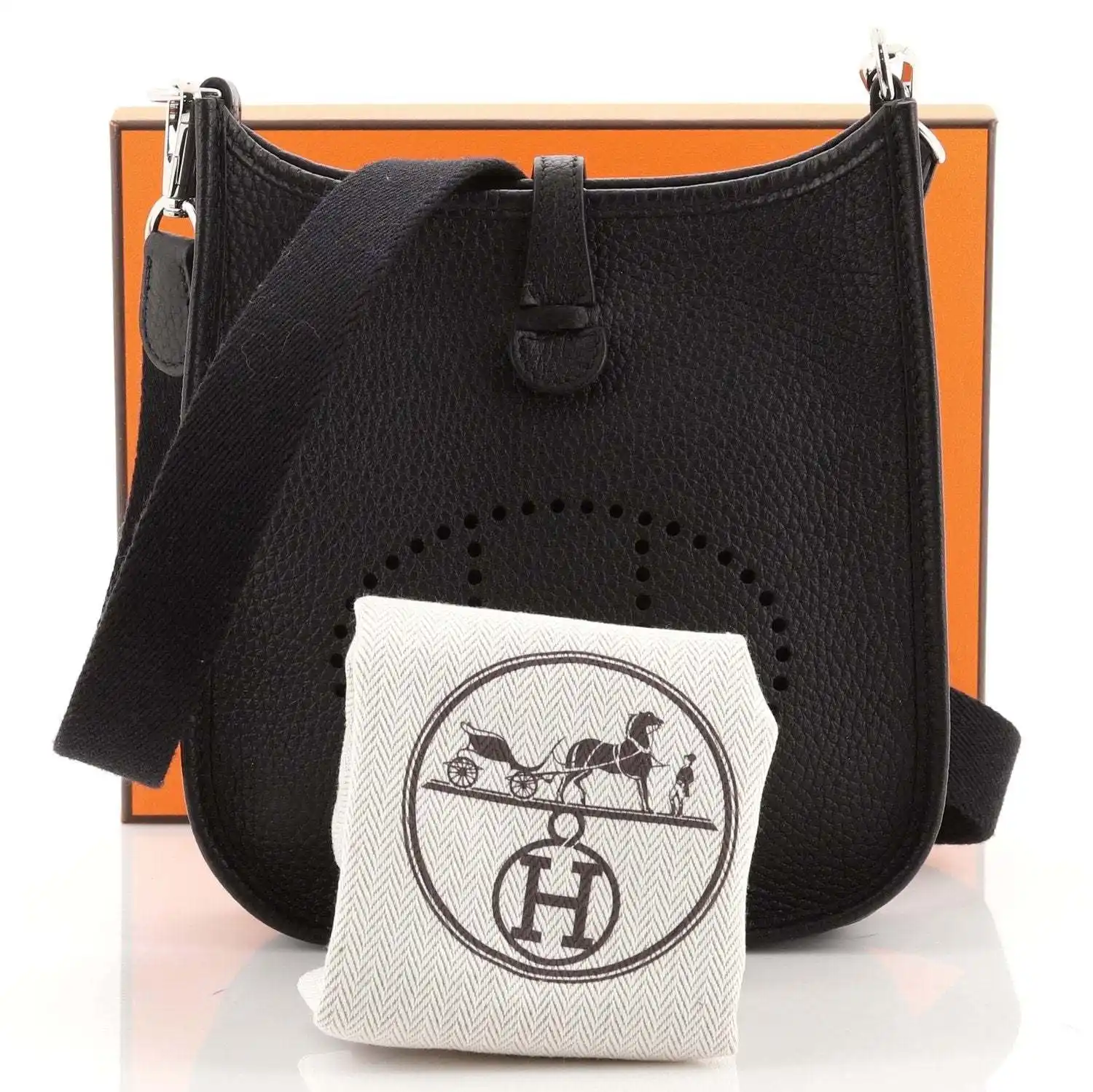 HERMES エルメス エブリン TPM ショルダー バッグ トリヨンクレマンス レザー ブラック