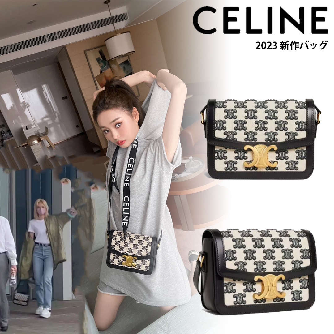 CELINE【入手困難】トリオンフエンブロイダリースモール/TEEN BK