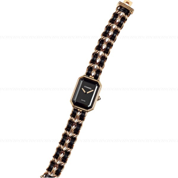 [CHANEL]プルミエール M レディース 腕時計 クオーツ GP レザー ゴールド ブラック ブラック文字盤 ジャンク品