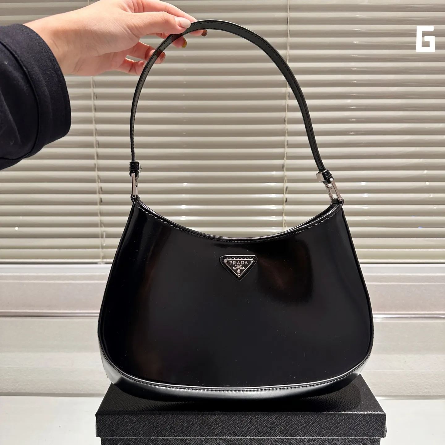 PR2611 PRADA CLEO BRUSHED LEATHER SHOULDER BAG