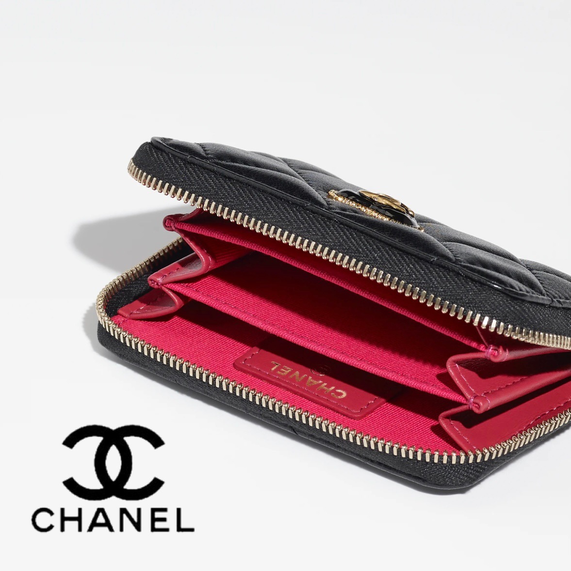 かわいいハートロゴ☆【CHANEL】ジップ コインパース