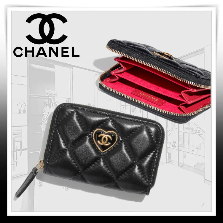 かわいいハートロゴ☆【CHANEL】ジップ コインパース