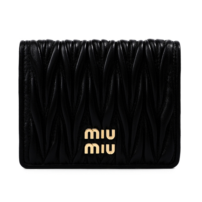 ★関税込★MIUMIU ミュウミュウ マテラッセ レザー 二つ折り財布