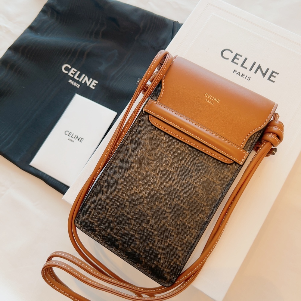 関税/送料込◆コーティングキャンバス フォンポーチ