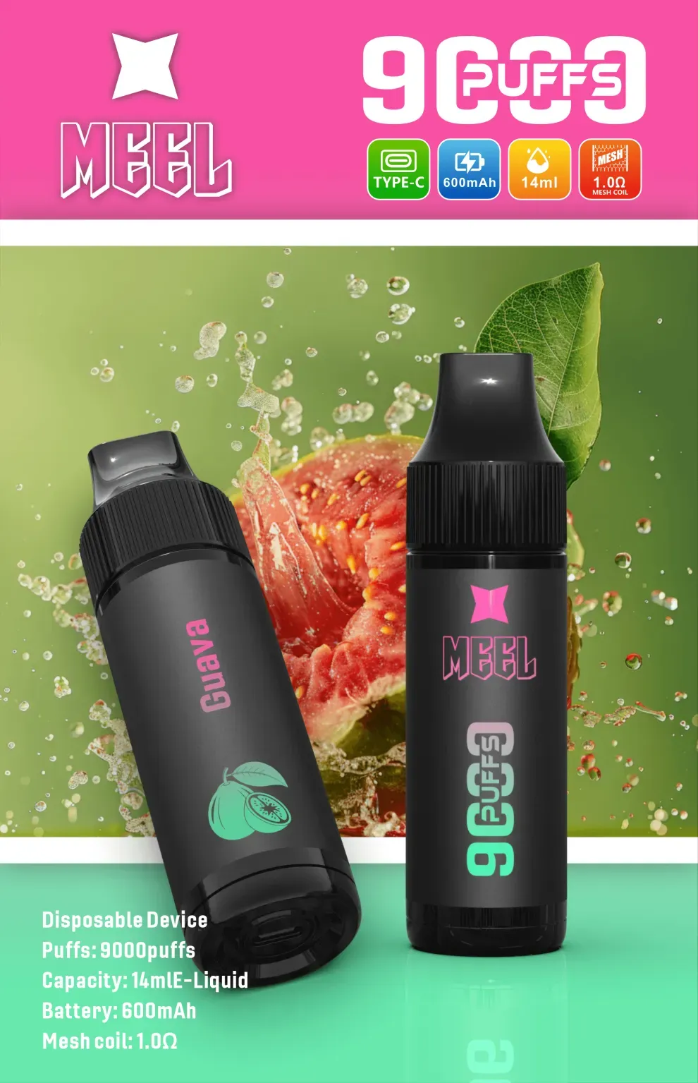 MEEL 9000口 可充電抛棄式電子煙/一次性霧化棒