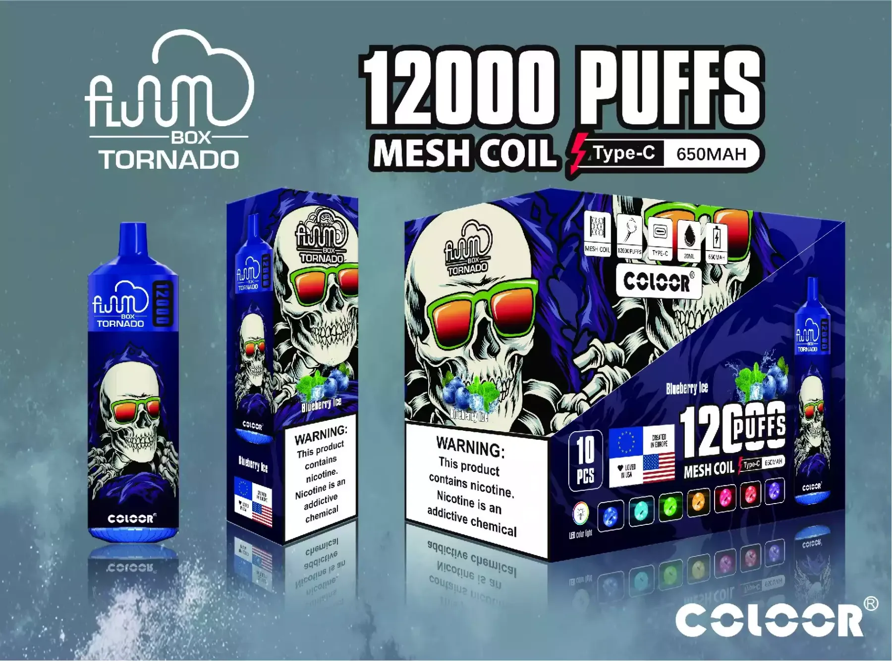 FLUUM BOX 12000 一次性電子煙｜20ml大容量｜多口味選擇｜可充電持久型