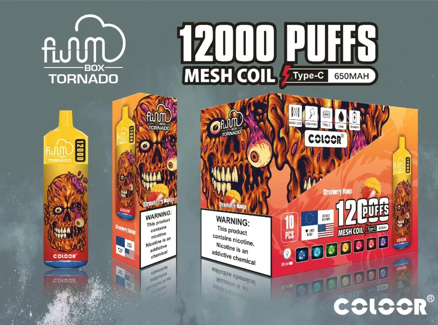 FLUUM BOX 12000 一次性電子煙｜20ml大容量｜多口味選擇｜可充電持久型